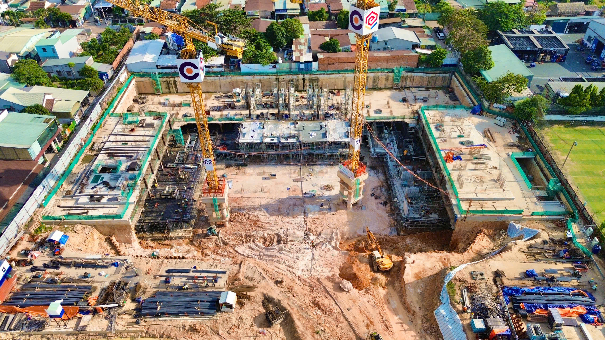 Hoàn tất đổ bê tông Zone 1-2-3-4 sàn hầm B1